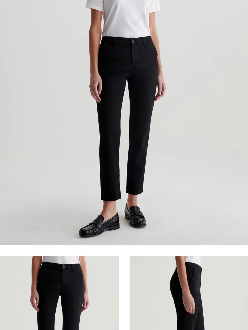 AG Adriano Goldschmied Black Cropped Ankle Jeans